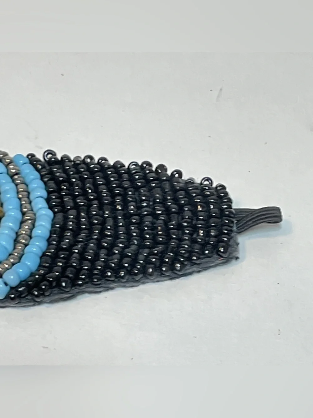 Handmade Seed Bead Beaded Cuff Bracelet Boho Style, Black, Teal, Copper Tones